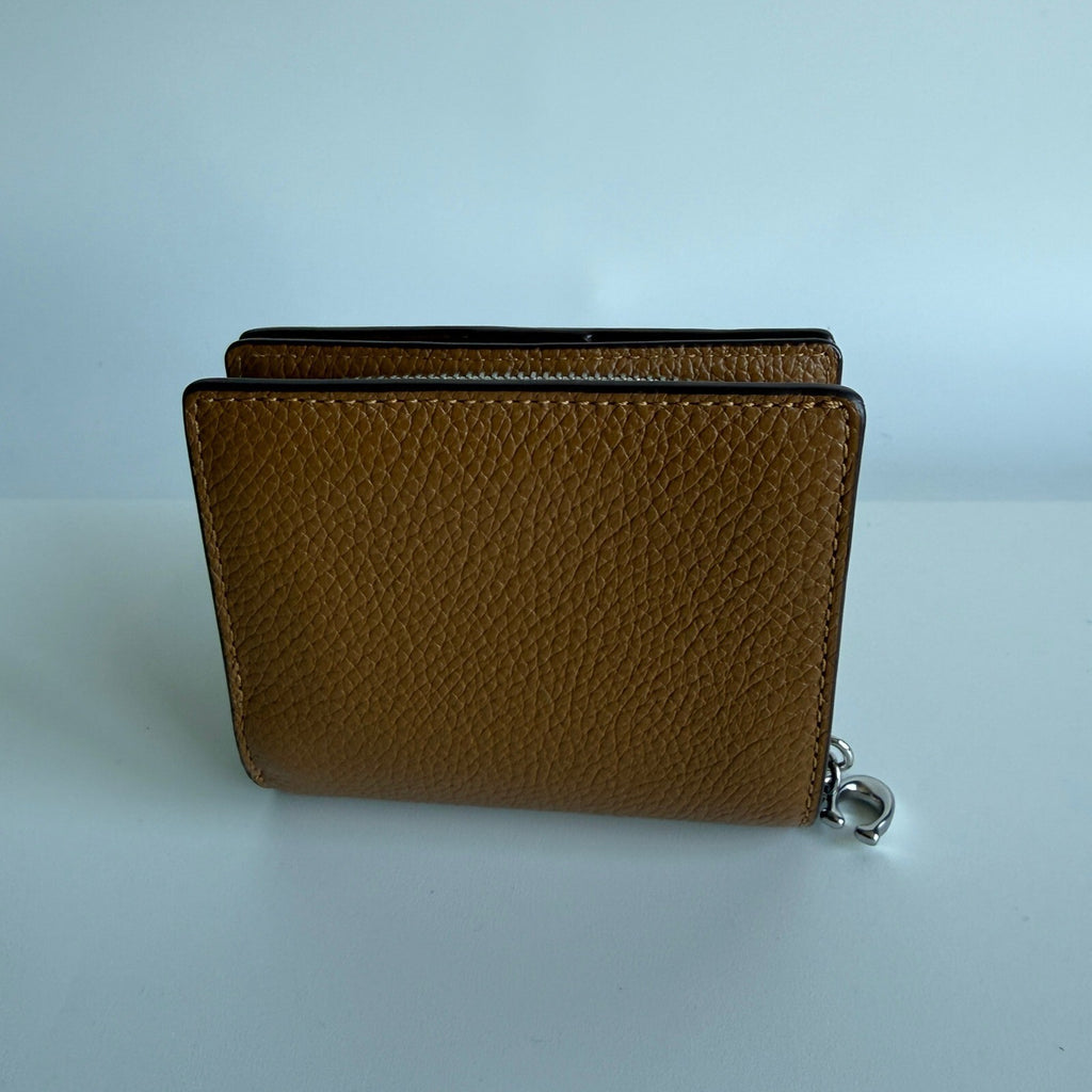Coach Small Snap Wallet Light Saddle Brown Pebble Leather C2862