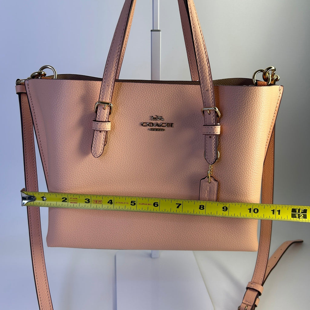 Coach Mollie Tote 25 Peach Pink Pebbled Leather Shoulder Bag C4084 Excellent6