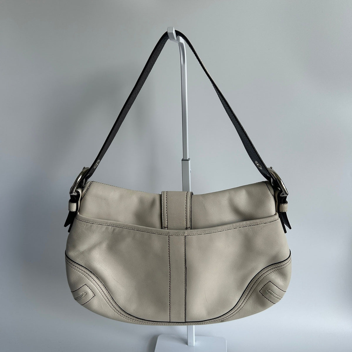 Coach Soho Flap Chalk White Leather Shoulder Bag F10909 Good1
