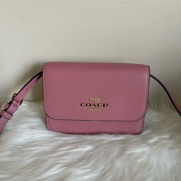 Coach Brynn Pink Crossgrain Leather Crossbody Bag Excellent0