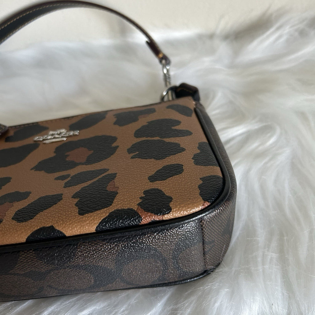 Coach Nolita 19 Leopard Print Brown Coated Canvas Shoulder Bag Excellent3
