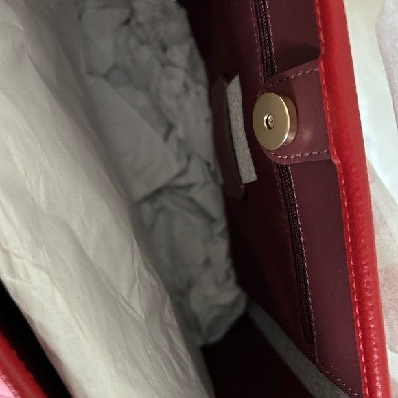 Coach City Bucket Bold Red Pebbled Leather Bag NEW4