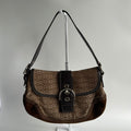 Coach Soho Signature Brown Canvas Leather Shoulder Bag F10926 Excellent0