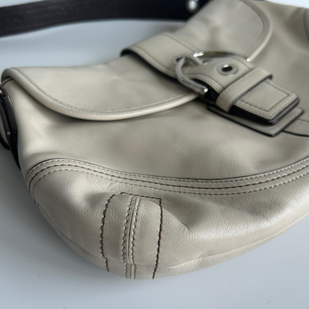 Coach Soho Flap Chalk White Leather Shoulder Bag F10909 Good4