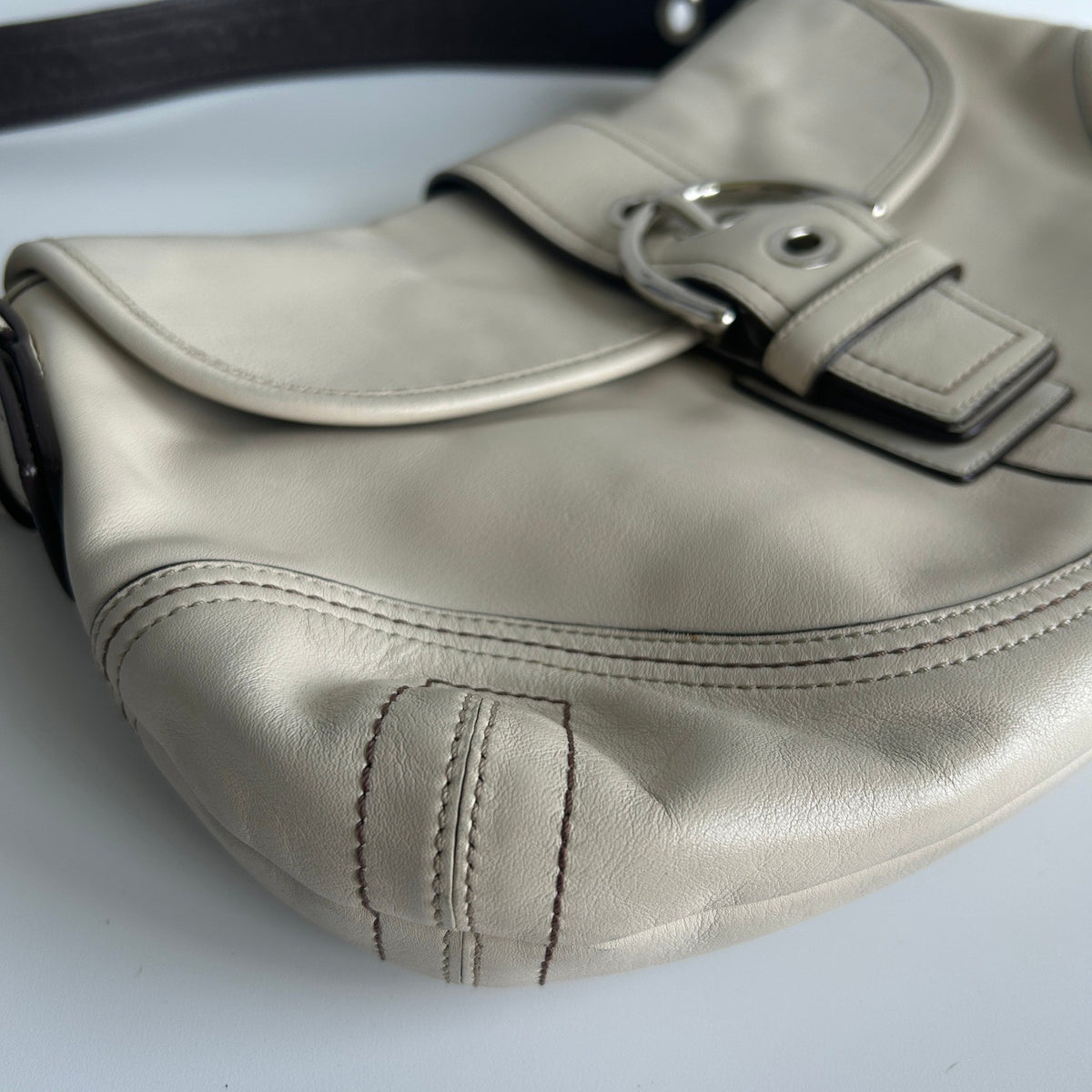 Coach Soho Flap Chalk White Leather Shoulder Bag F10909 Good4