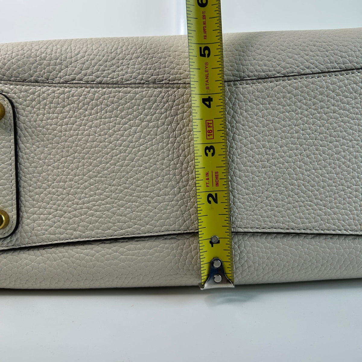 Coach Lori Chalk White Pebbled Leather Shoulder Bag C4824 GOOD9