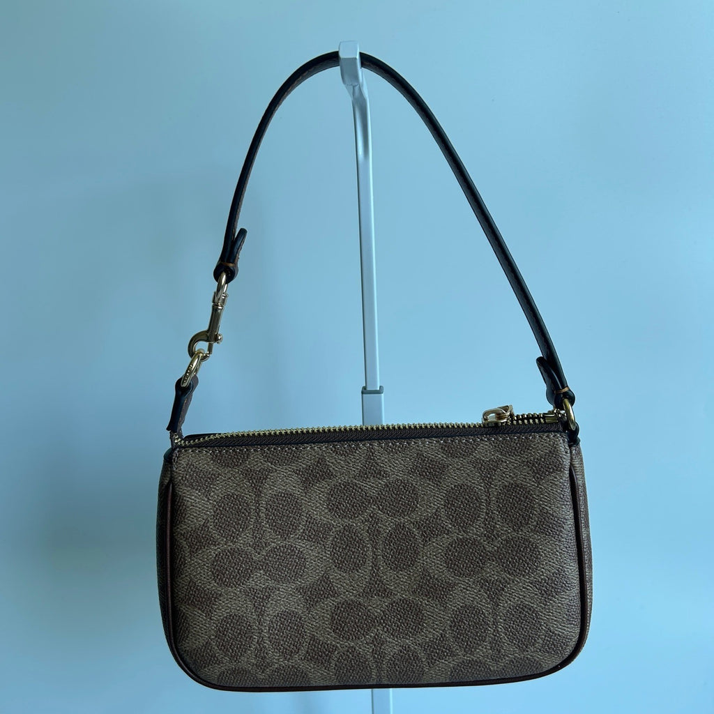 Coach Nolita 19 Brown Signature Canvas Leather Shoulder Bag Excellent1