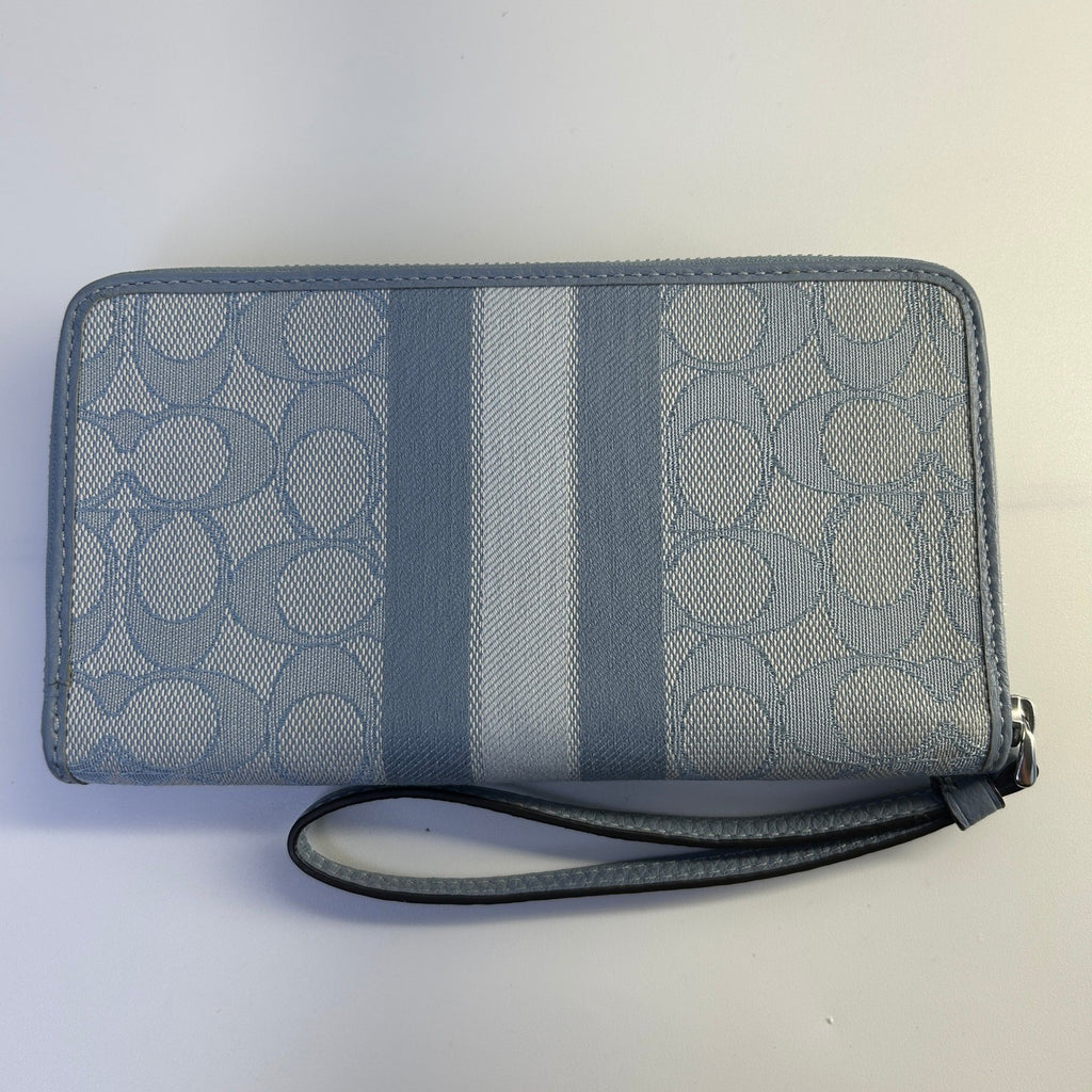 Coach Dempsey Marble Blue Signature Jacquard Stripe Phone Wallet C90731