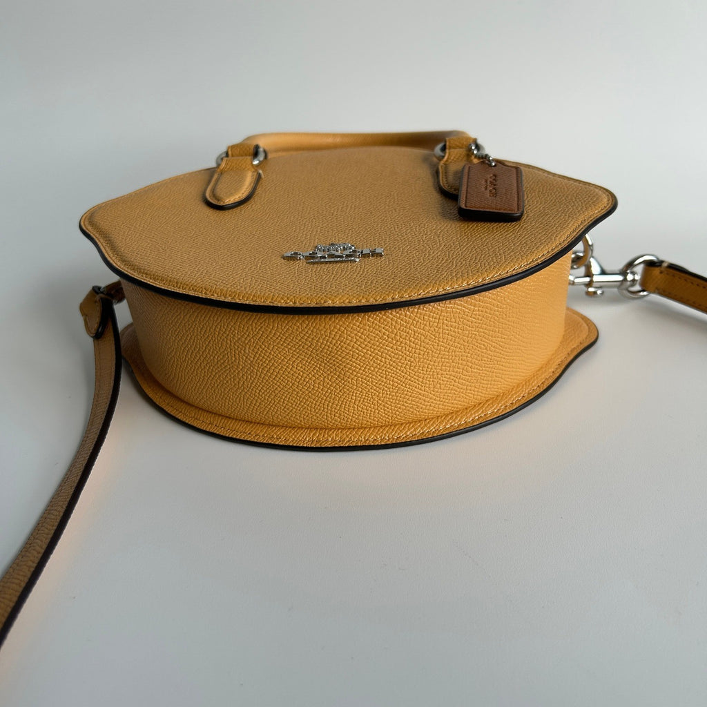 Coach Cantilever Yellow Crossgrain Leather Shoulder Bag Excellent3