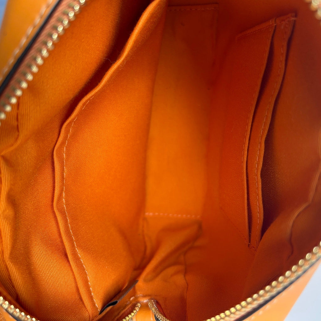 Coach Mini Jamie Camera Bag Orange Floral Pebbled Leather Crossbody Excellent2