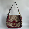 Coach Legacy Signature Ali Flap Mahogany Patent Leather Shoulder Bag Excellent0