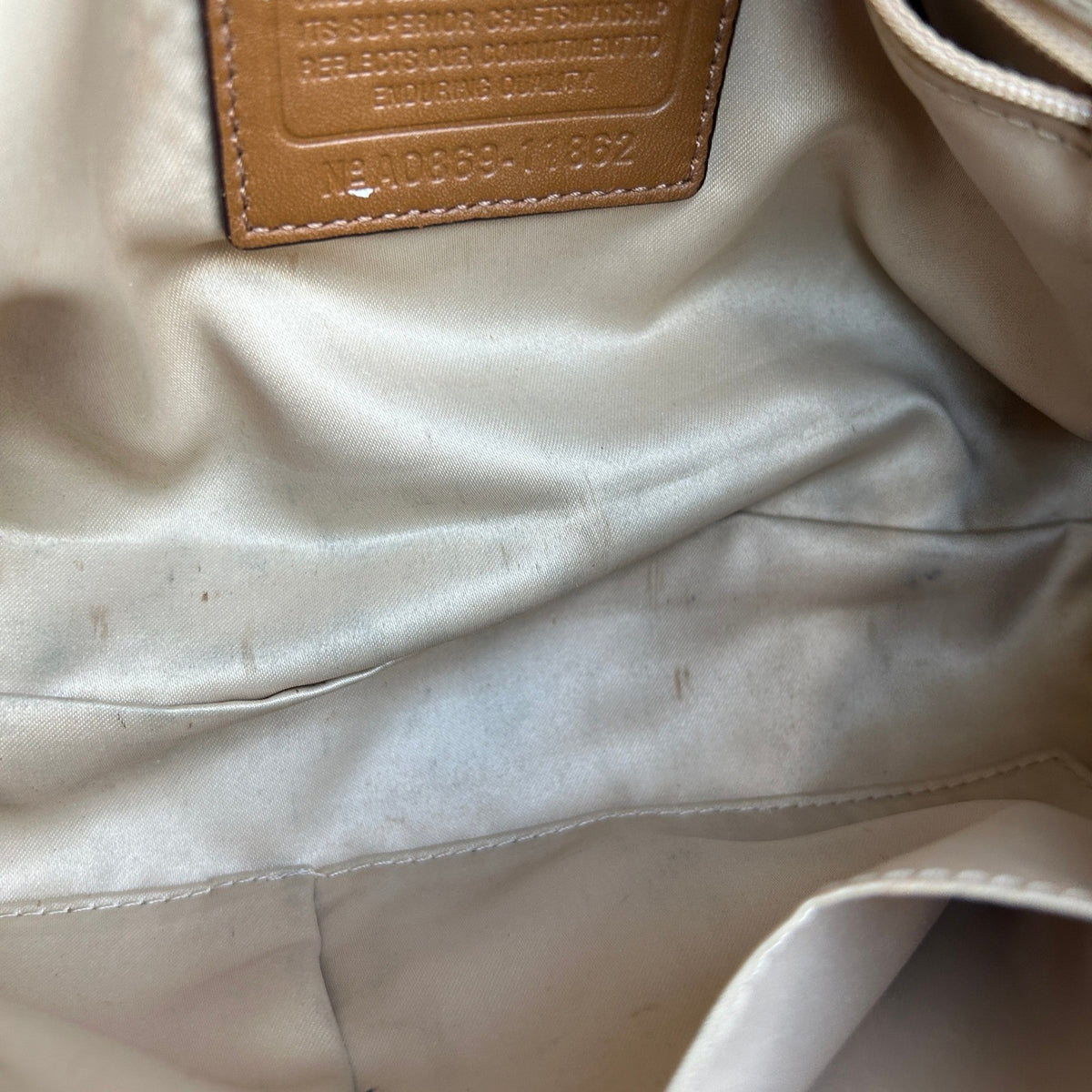 Coach Soho Khaki Brown Signature Canvas Leather Shoulder Bag 11862 Good5