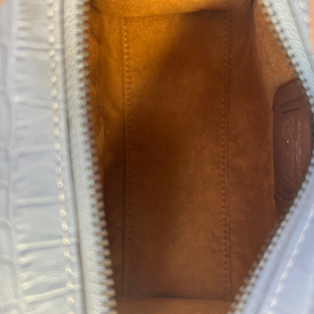 Coach Andrea Mini Carryall Blue Croc Embossed Leather Crossbody Bag Excellent2