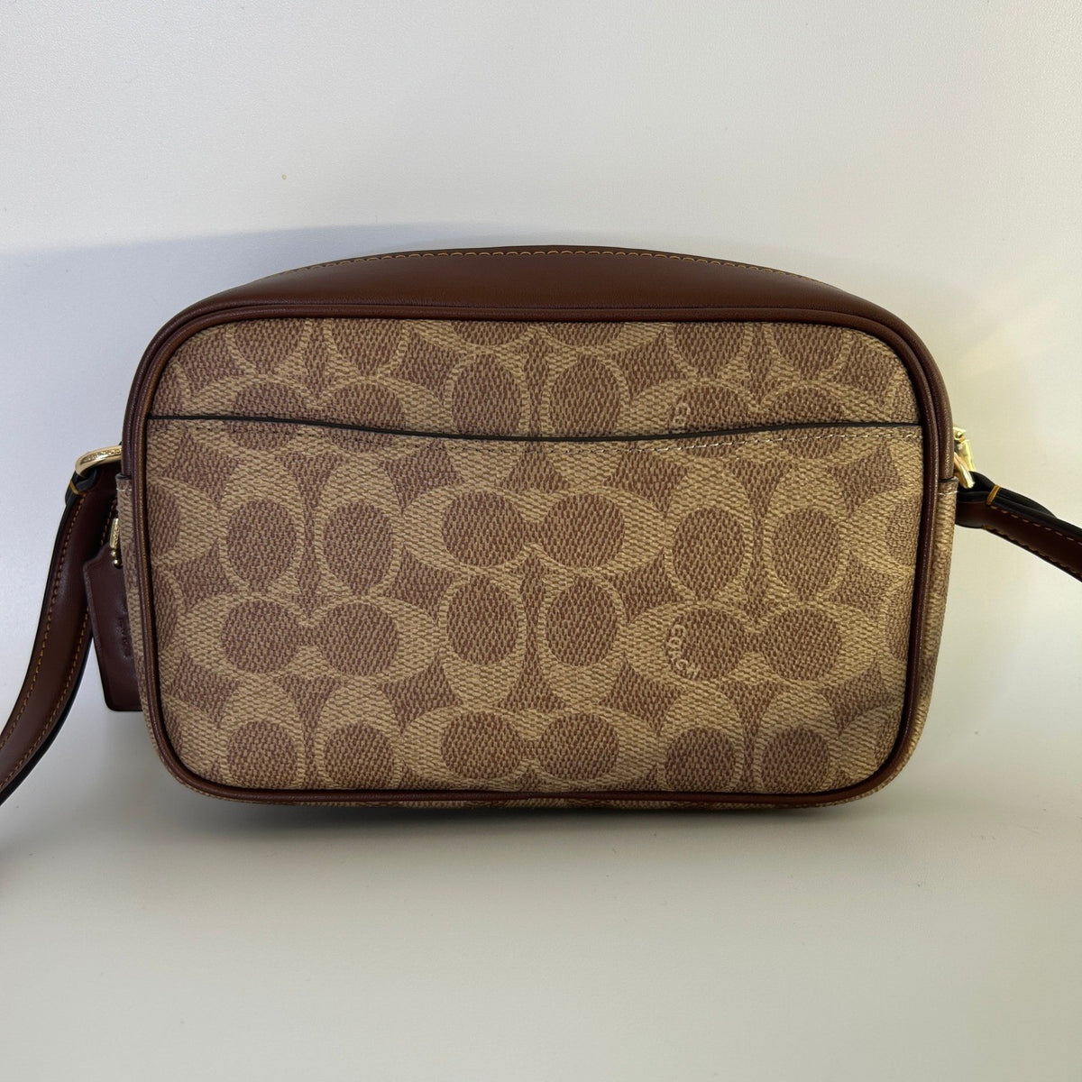 Coach Mini Jamie Camera Bag Brown Signature Canvas Crossbody Excellent1