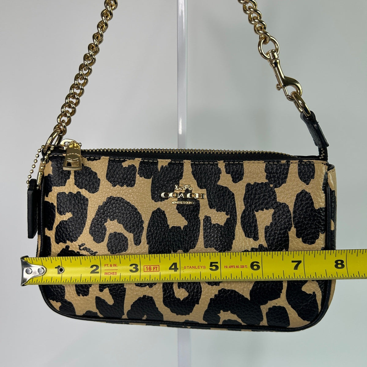 Coach Nolita 19 Leopard Print Leather Wristlet Bag Excellent3