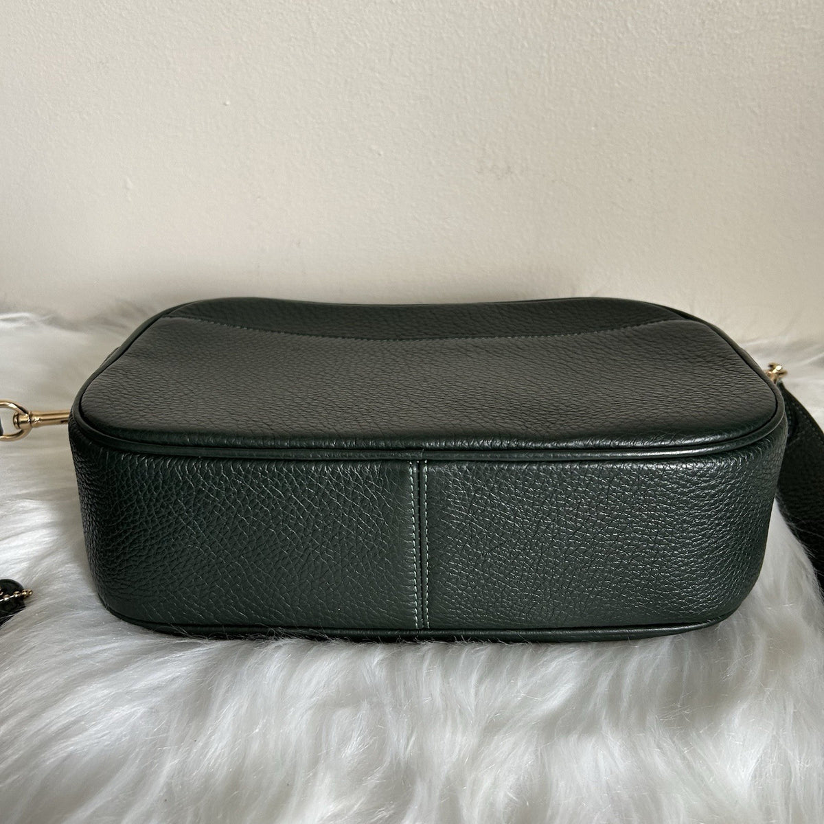 Coach Jamie Camera Bag Forest Green Pebbled Leather Crossbody Excellent3