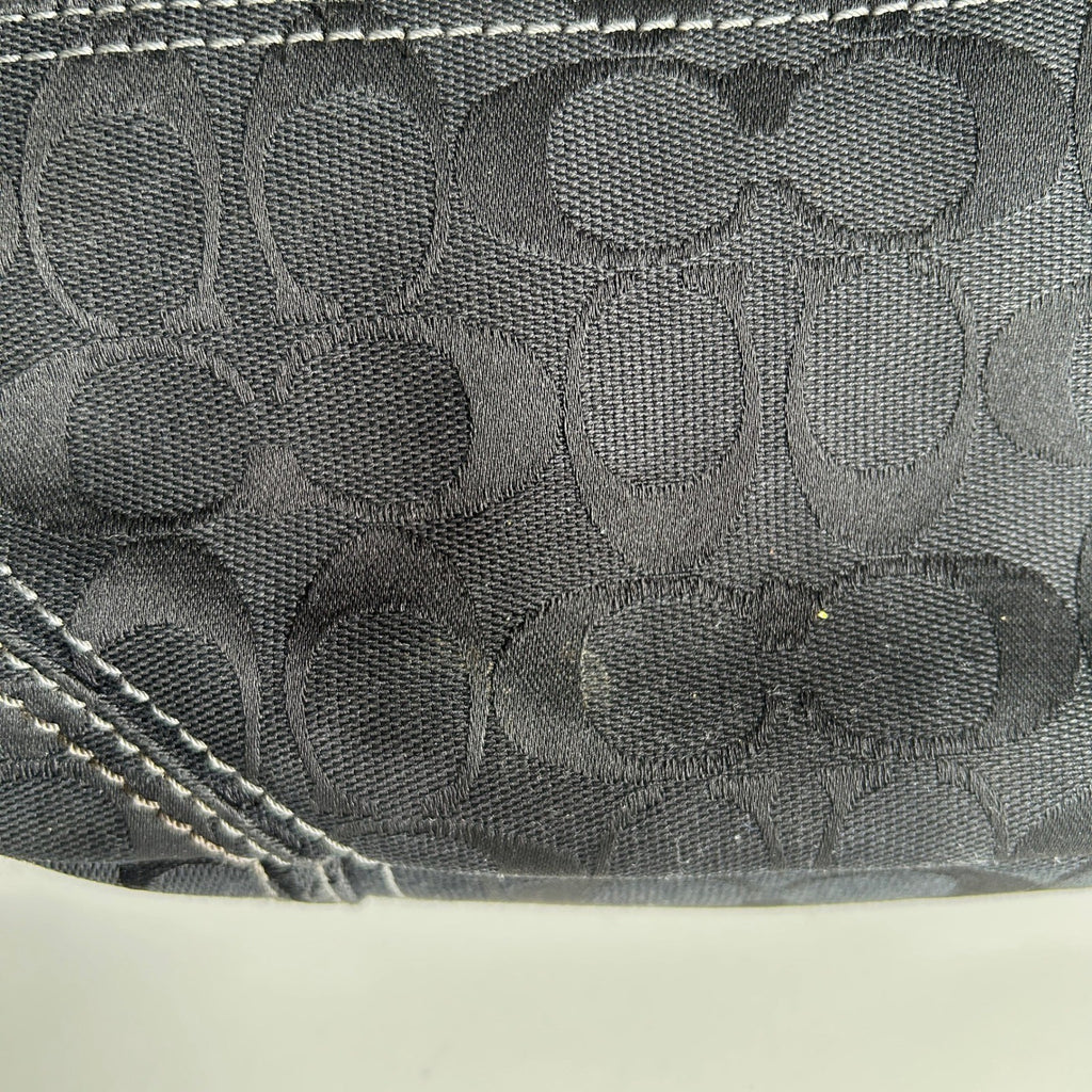Coach Chelsea Black Signature Canvas Leather Shoulder Bag 11014 Good5