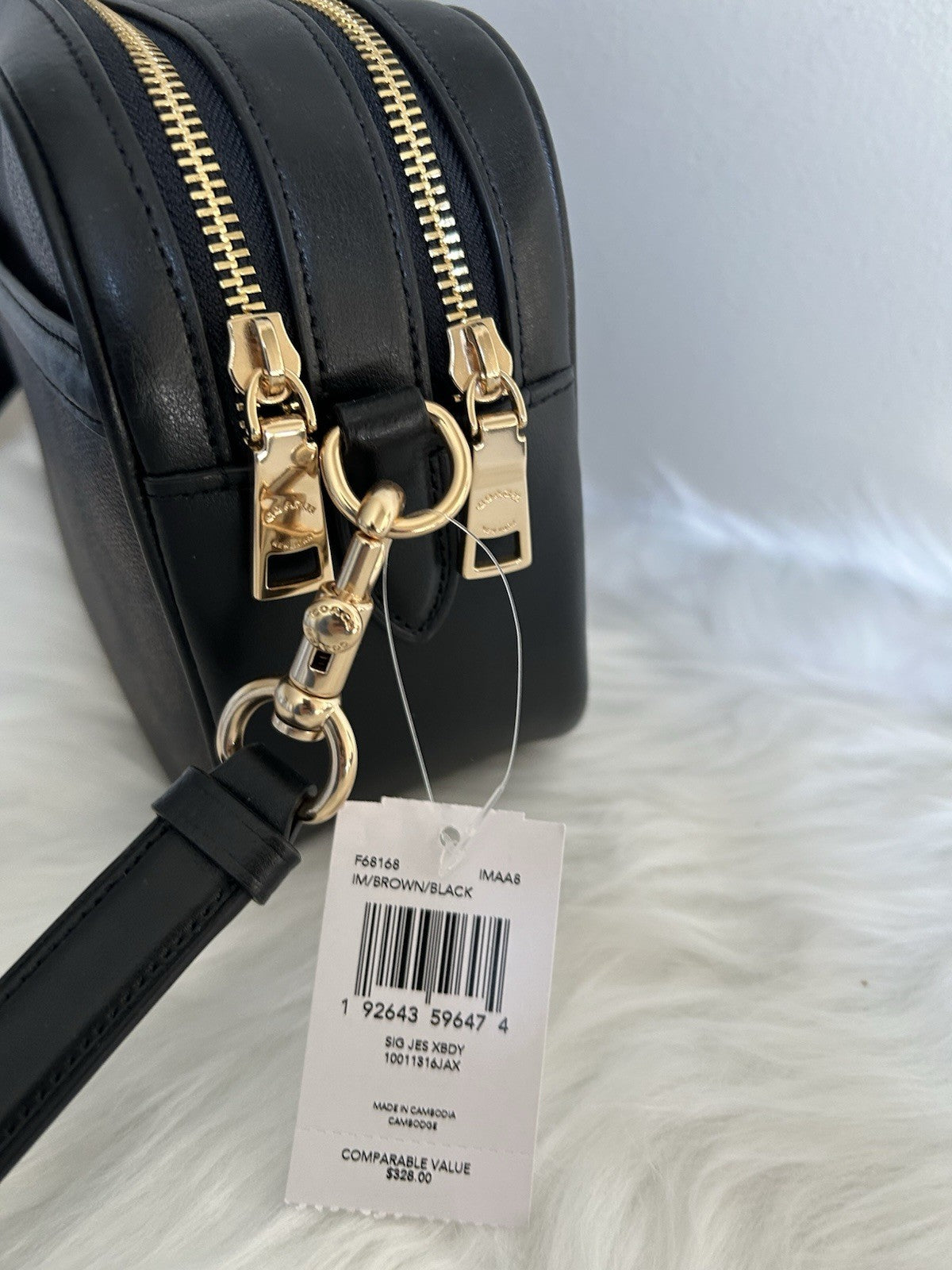 Coach Jes Crossbody Brown Black Signature Canvas Leather Bag F68168 NEW2