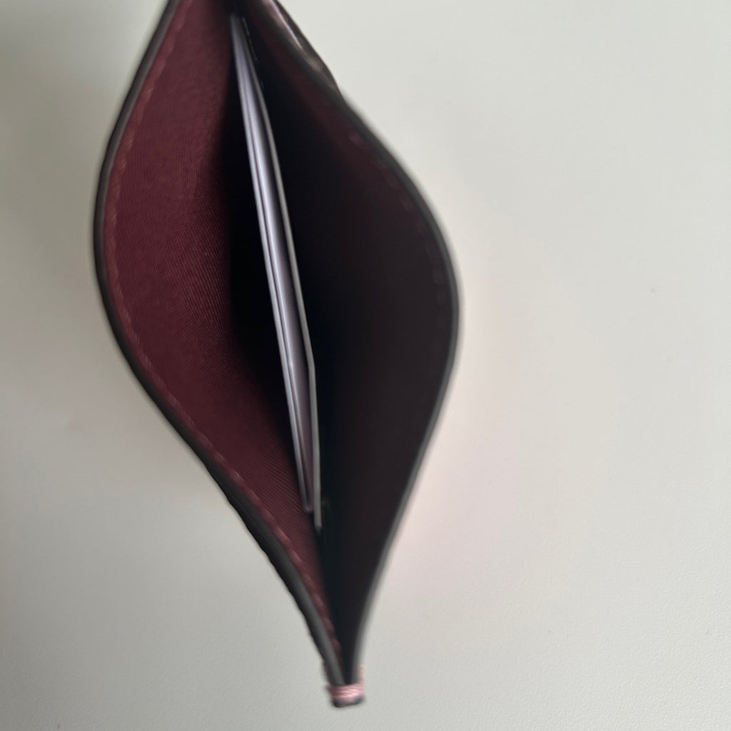Coach Slim ID Card Case Flower Pink Cherry Print Leather CR840 New3