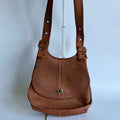 Coach Crescent Saddle 9235 British Tan Leather Shoulder Bag Good0