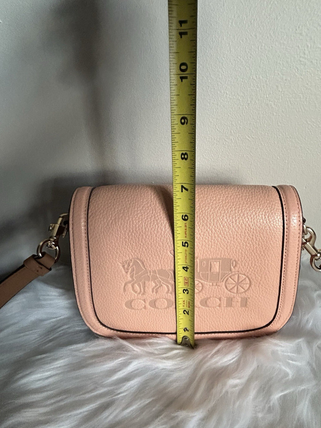Coach Saddle Bag Pink Tan Pebbled Leather Crossbody Bag Excellent11