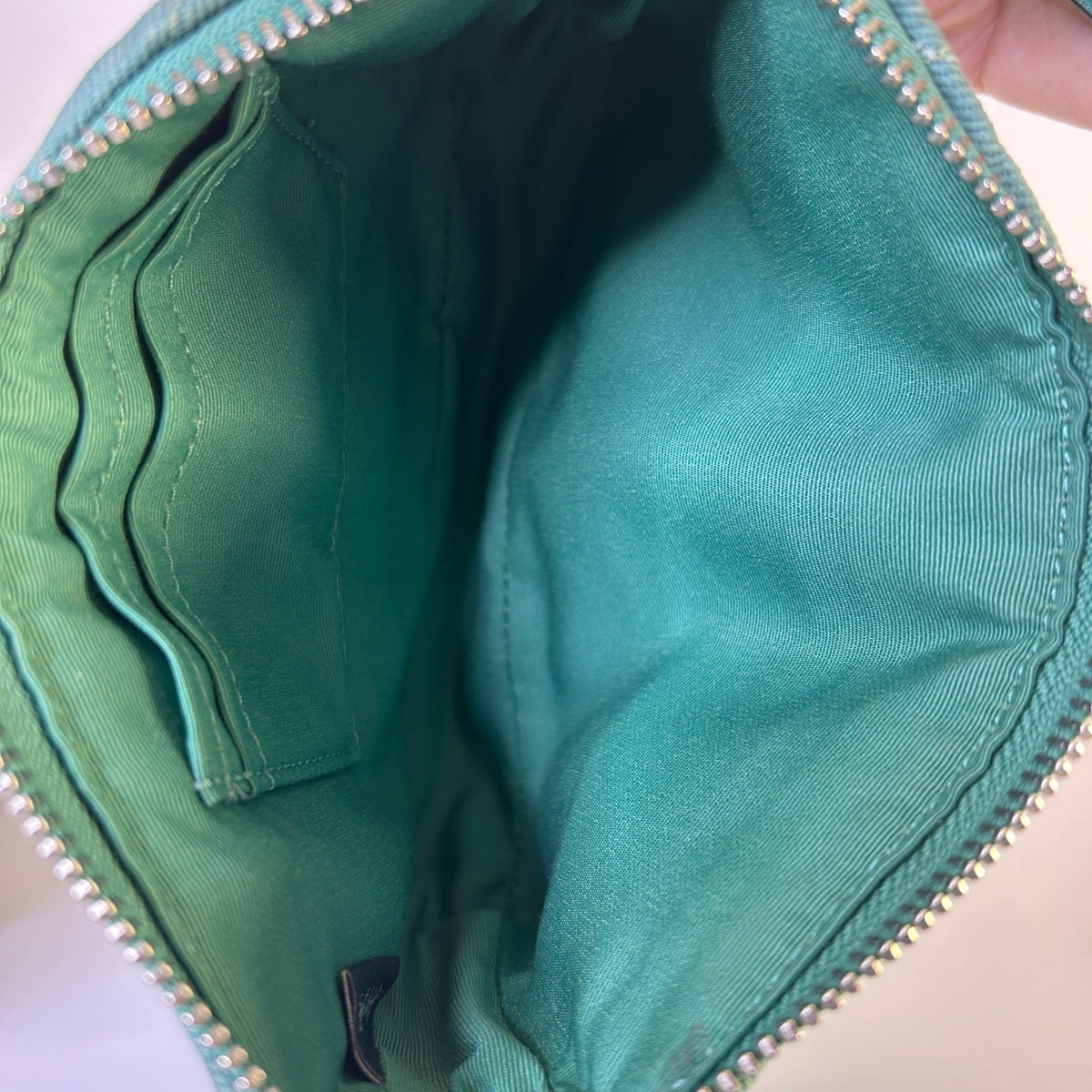 Coach Nolita 19 Green Quilted Denim Wristlet Shoulder Bag Excellent2
