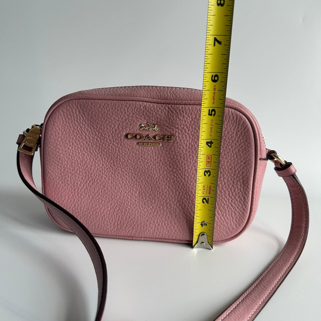 Coach Mini Jamie Powder Pink Pebbled Leather Camera Bag Excellent4