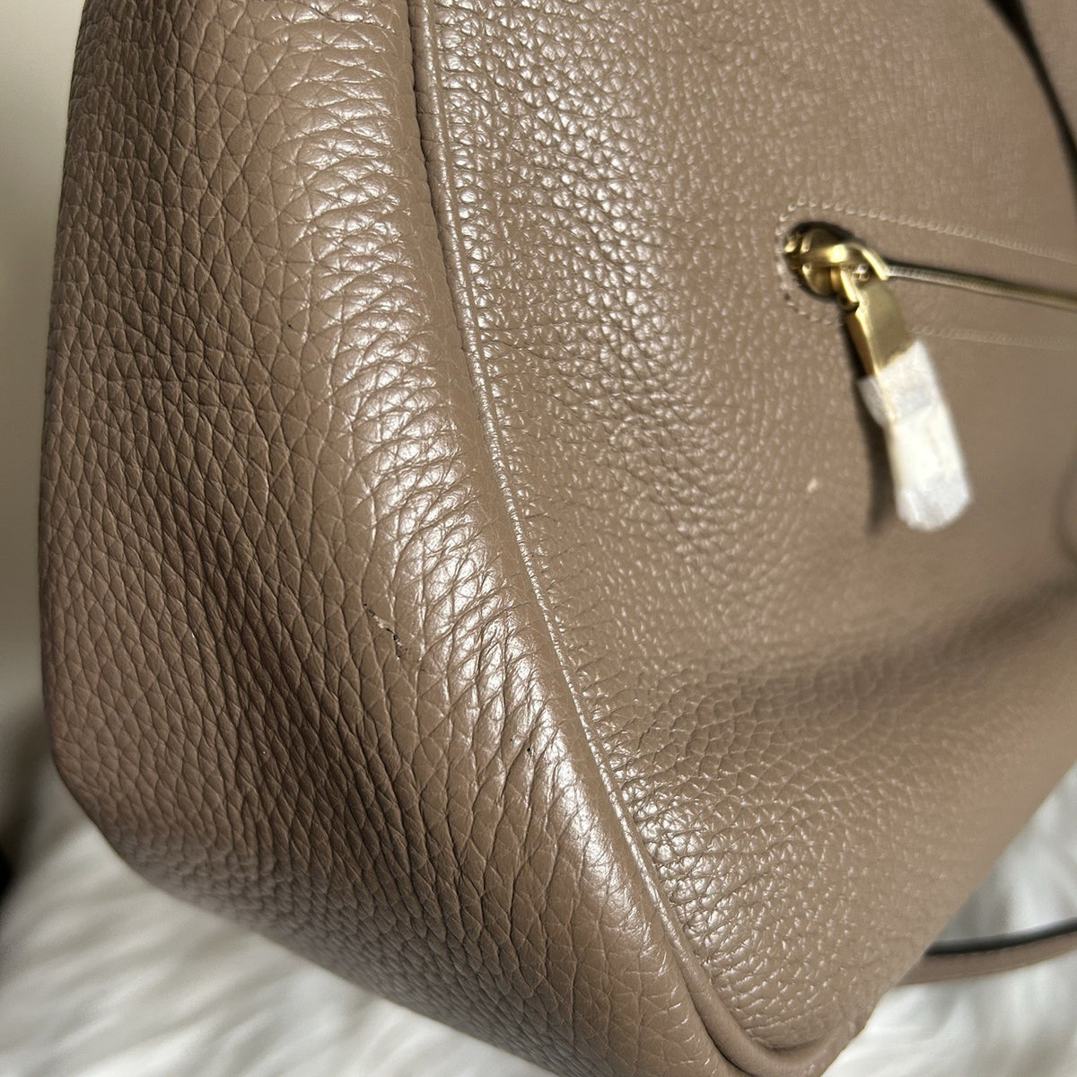 Coach Cary Dark Stone Pebbled Leather Shoulder Bag CC435 Excellent3
