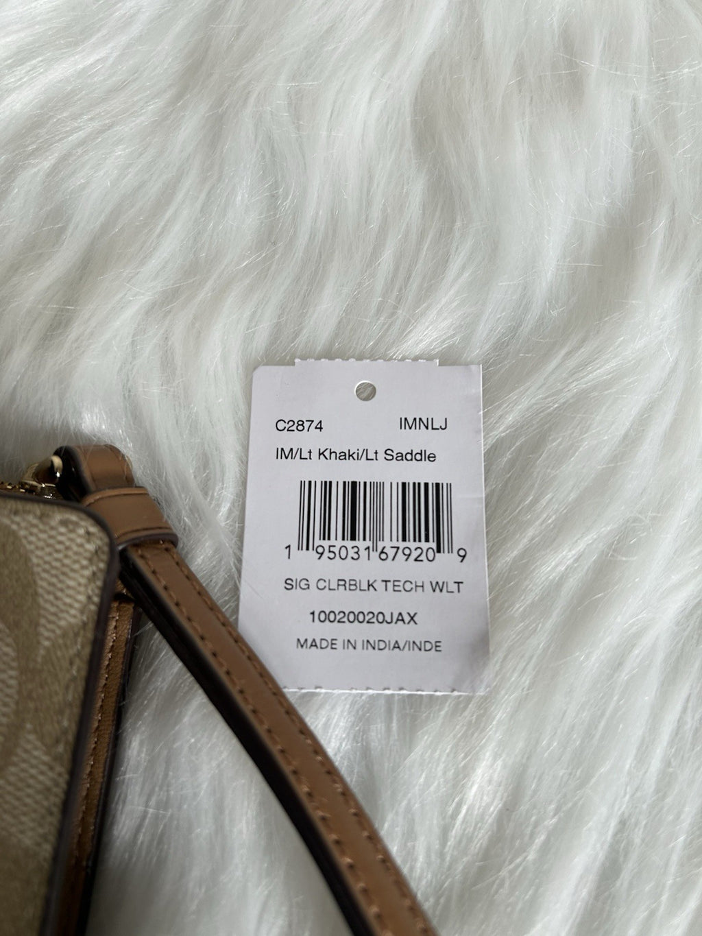 Coach Tech Phone Wallet Khaki Saddle Signature Canvas C2874 NWT3