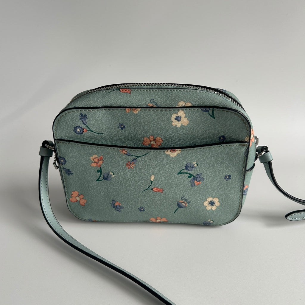 Coach Mini Jamie Camera Bag Light Teal Mystical Floral Leather C8699 NWT1