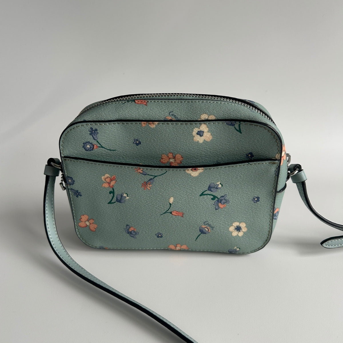 Coach Mini Jamie Camera Bag Light Teal Mystical Floral Leather C8699 NWT1