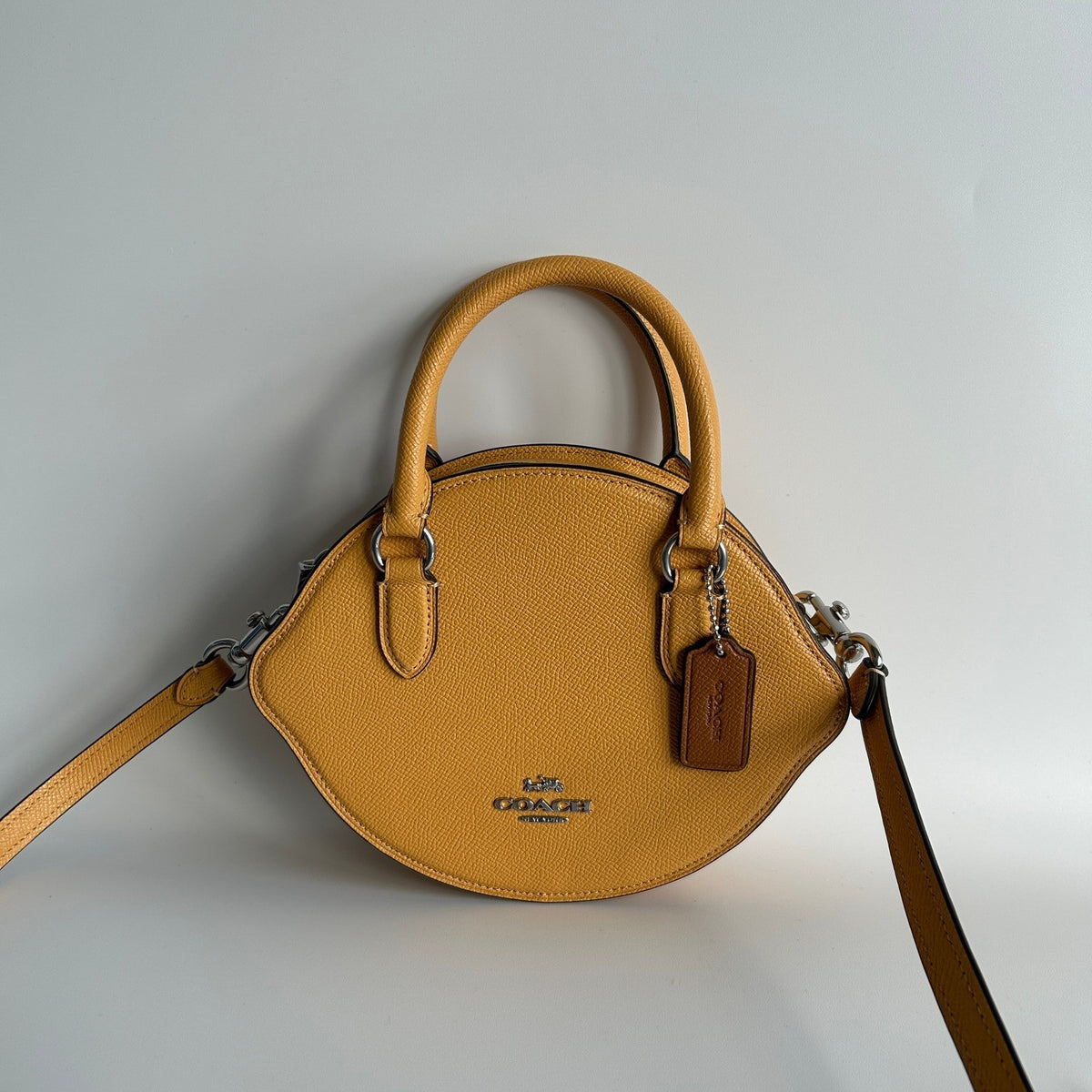 Coach Cantilever Yellow Crossgrain Leather Shoulder Bag Excellent0