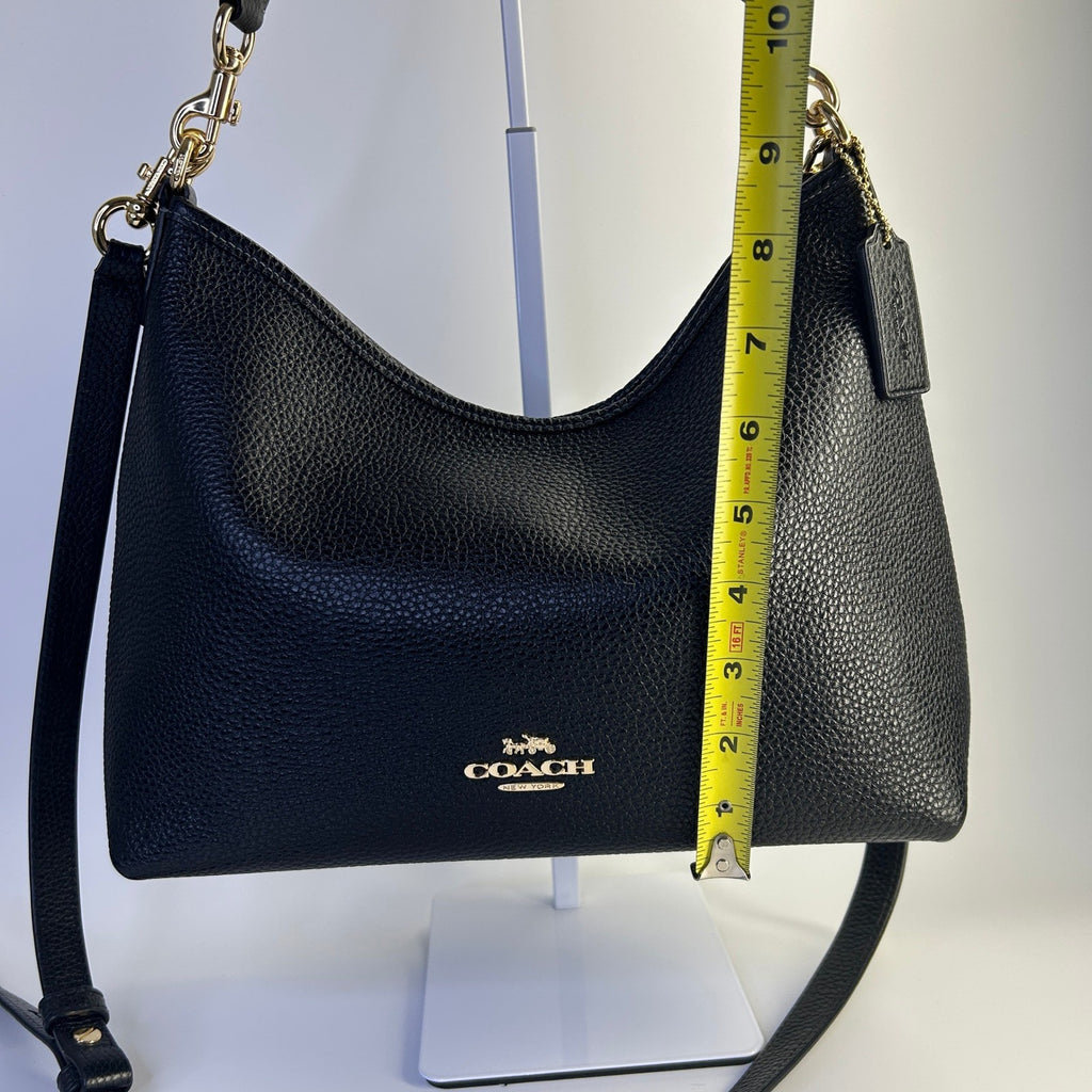 Coach Laurel Black Pebbled Leather Shoulder Bag Excellent6