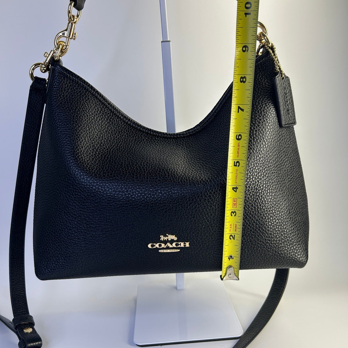 Coach Laurel Black Pebbled Leather Shoulder Bag Excellent6