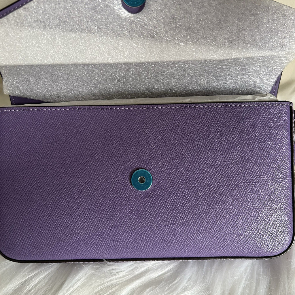 Coach Wyn Washed Plum Crossgrain Leather Crossbody Bag NEW5