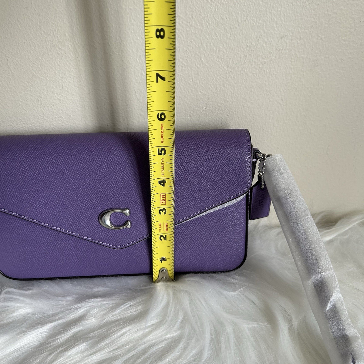 Coach Wyn Washed Plum Crossgrain Leather Crossbody Bag NEW8