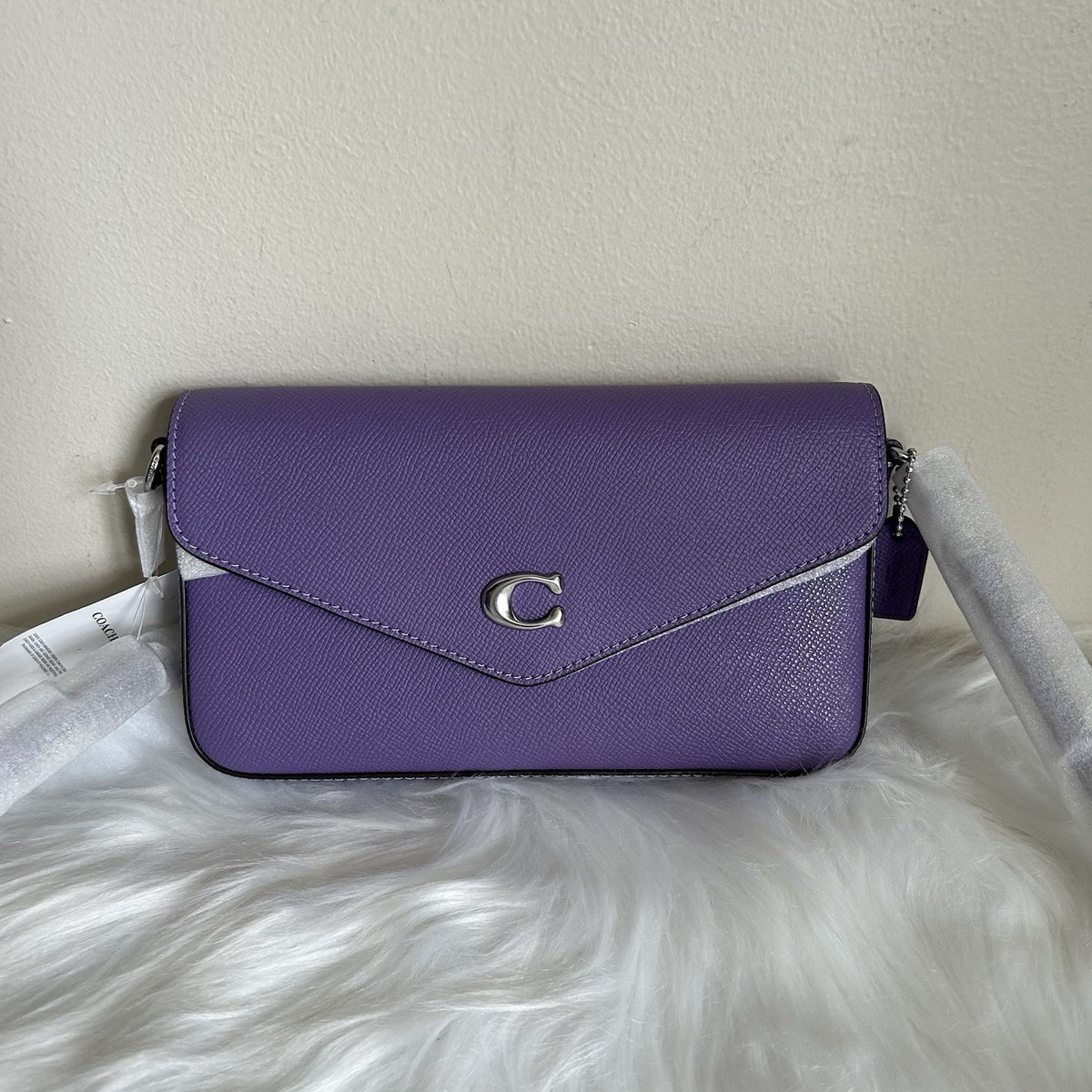 Coach Wyn Washed Plum Crossgrain Leather Crossbody Bag NEW0