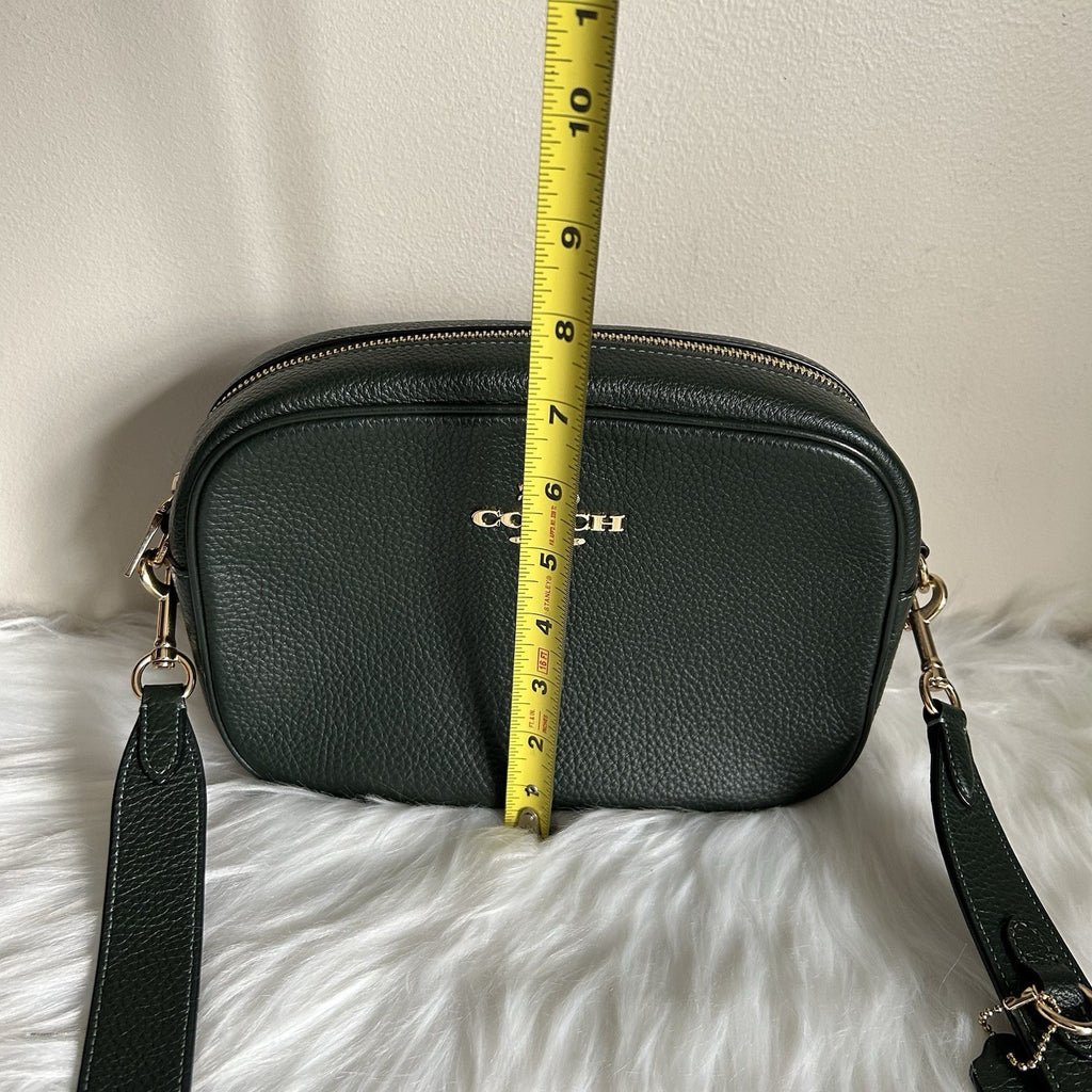 Coach Jamie Camera Bag Forest Green Pebbled Leather Crossbody Excellent7