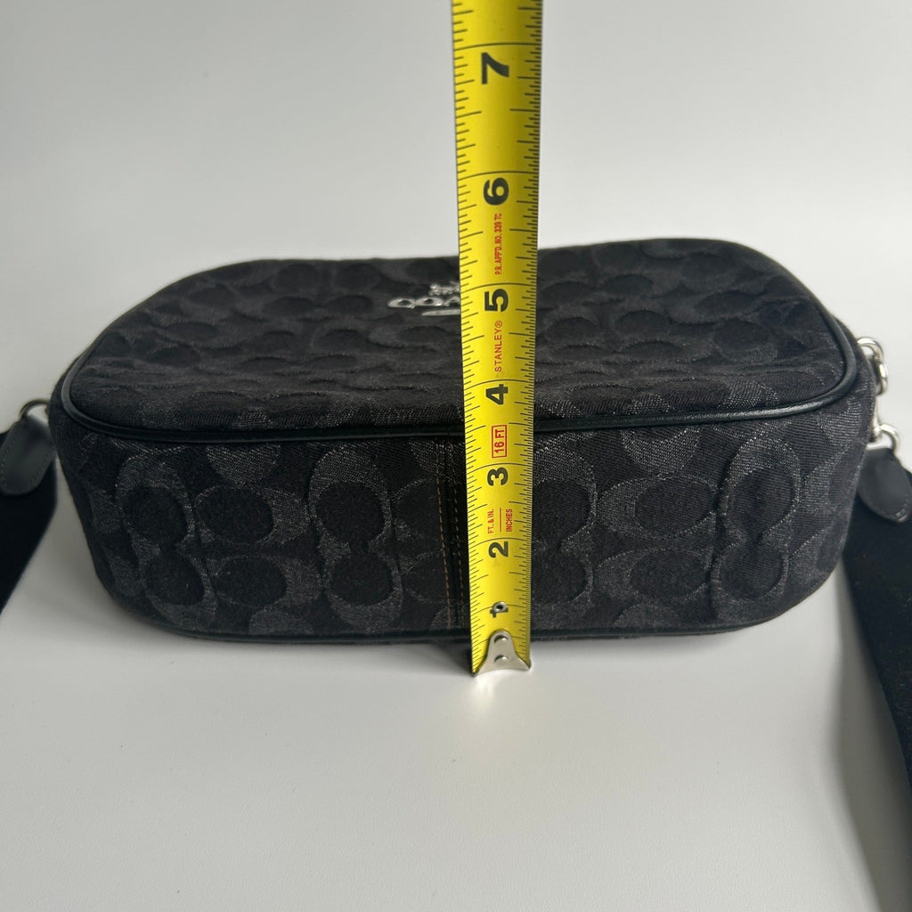 Coach Jamie Camera Bag Black Signature Denim Leather Crossbody C8219 Excellent10