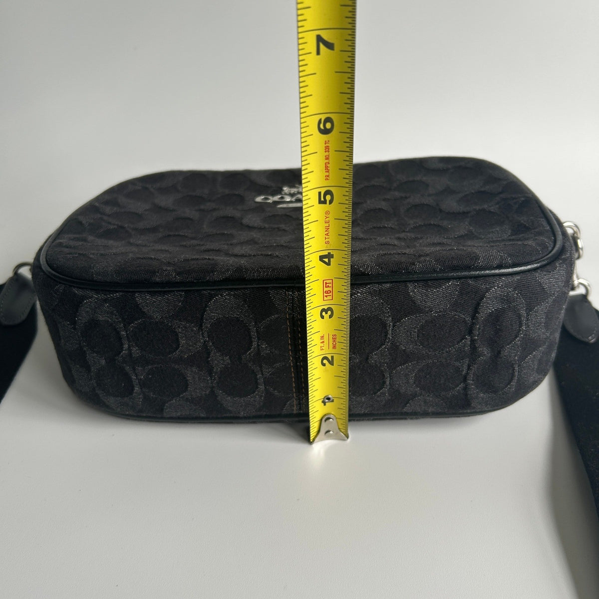 Coach Jamie Camera Bag Black Signature Denim Leather Crossbody C8219 Excellent10