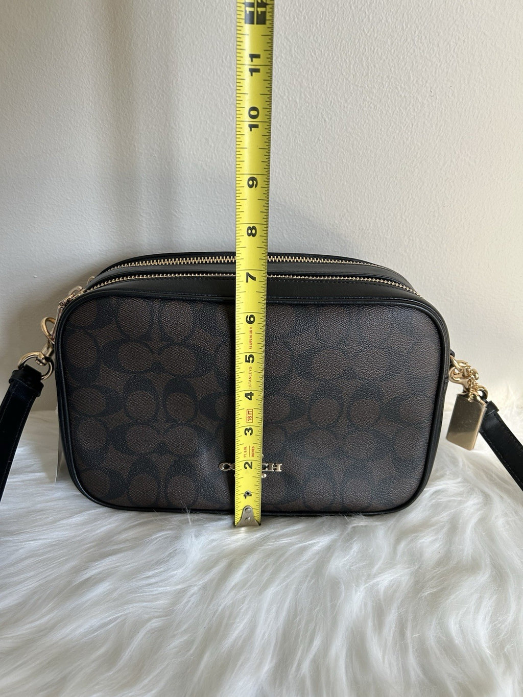Coach Jes Crossbody Brown Black Signature Canvas Leather Bag F68168 NEW7