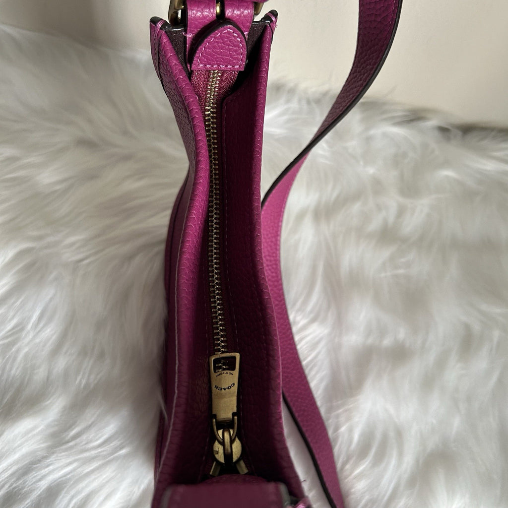 Coach Emery Crossbody 21 Hibiscus Pink Pebbled Leather Bag Excellent3
