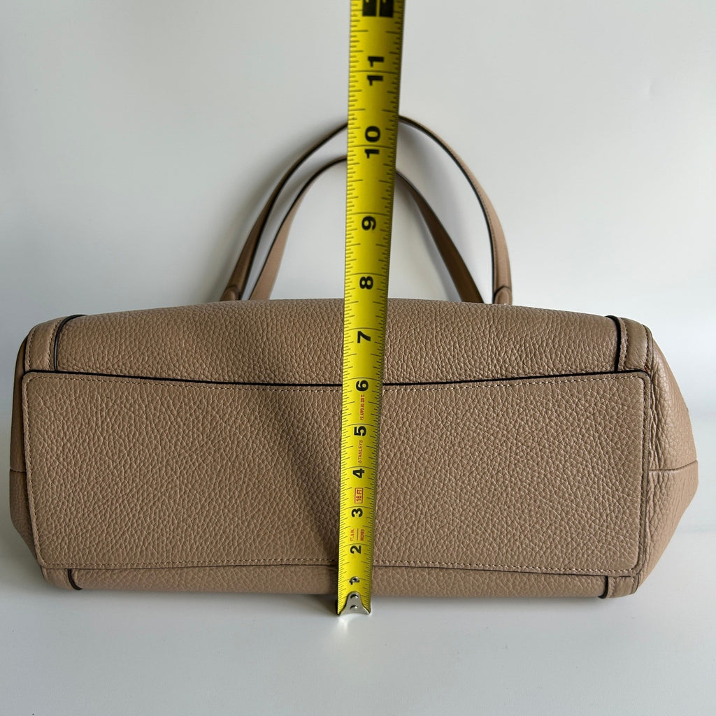 Coach Kristy Taupe Pebbled Leather Shoulder Bag Excellent12