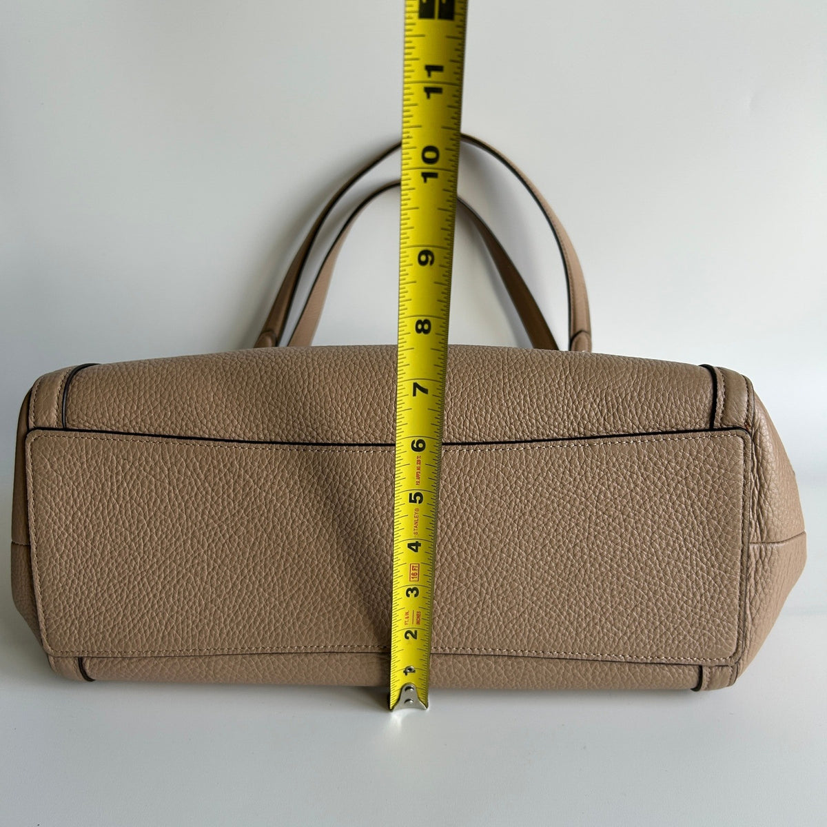 Coach Kristy Taupe Pebbled Leather Shoulder Bag Excellent12