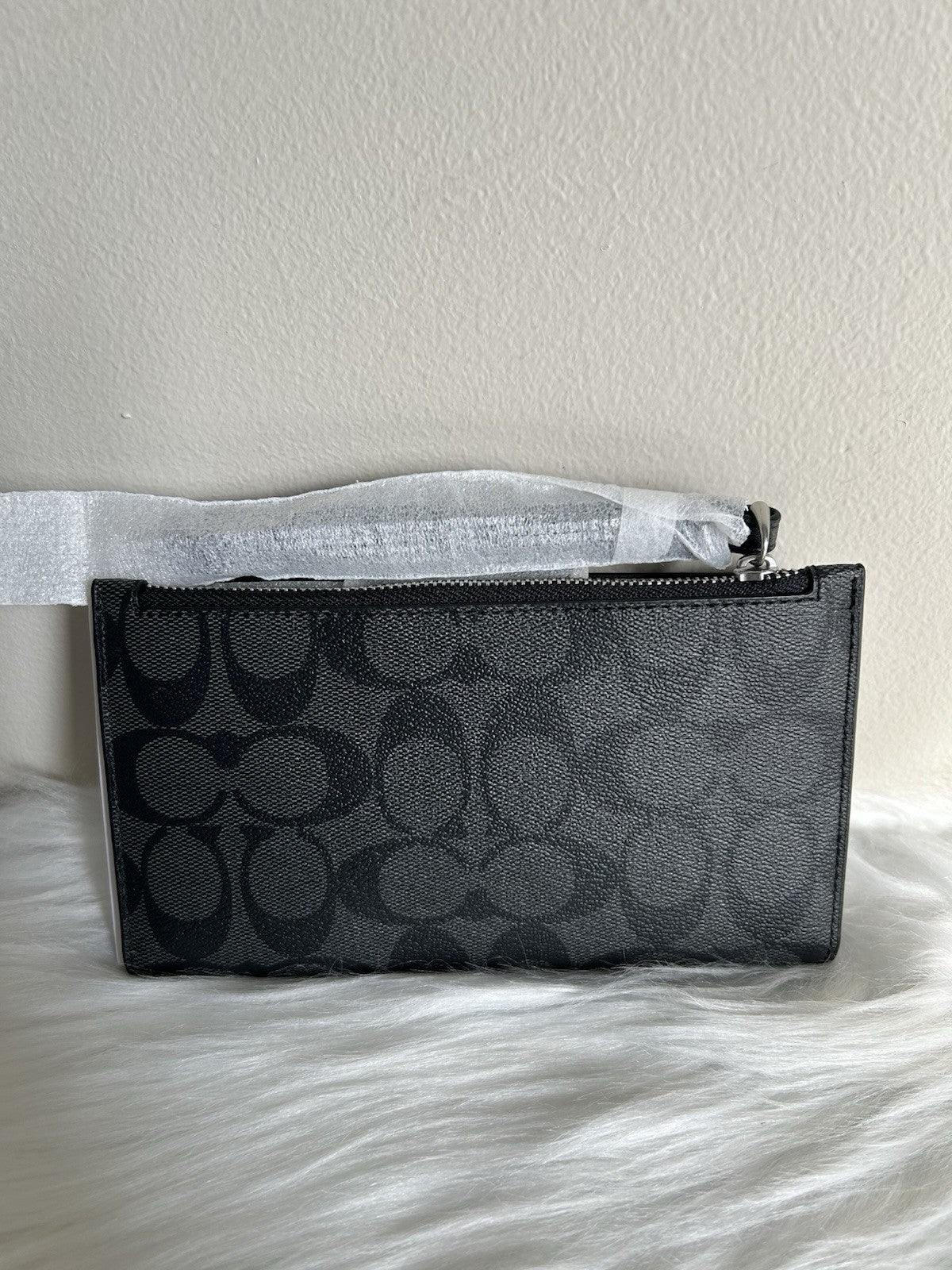 Coach Tech Wallet Graphite Black Signature Canvas C2874 NEW1