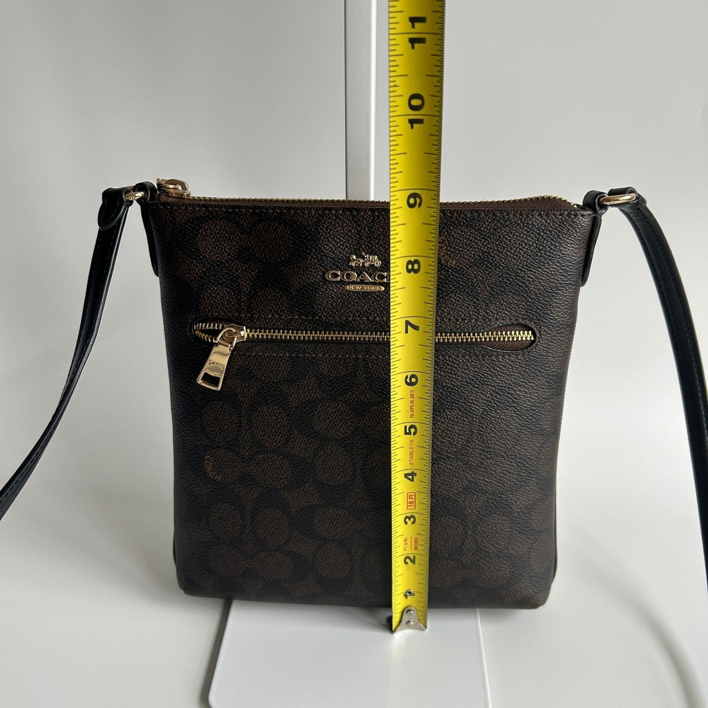 Coach Mini Rowan File Bag Brown Black Signature Canvas Crossbody CF340 Excellent7