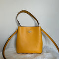 Coach Small Town Bucket Yellow Pebbled Leather Shoulder Bag 10110