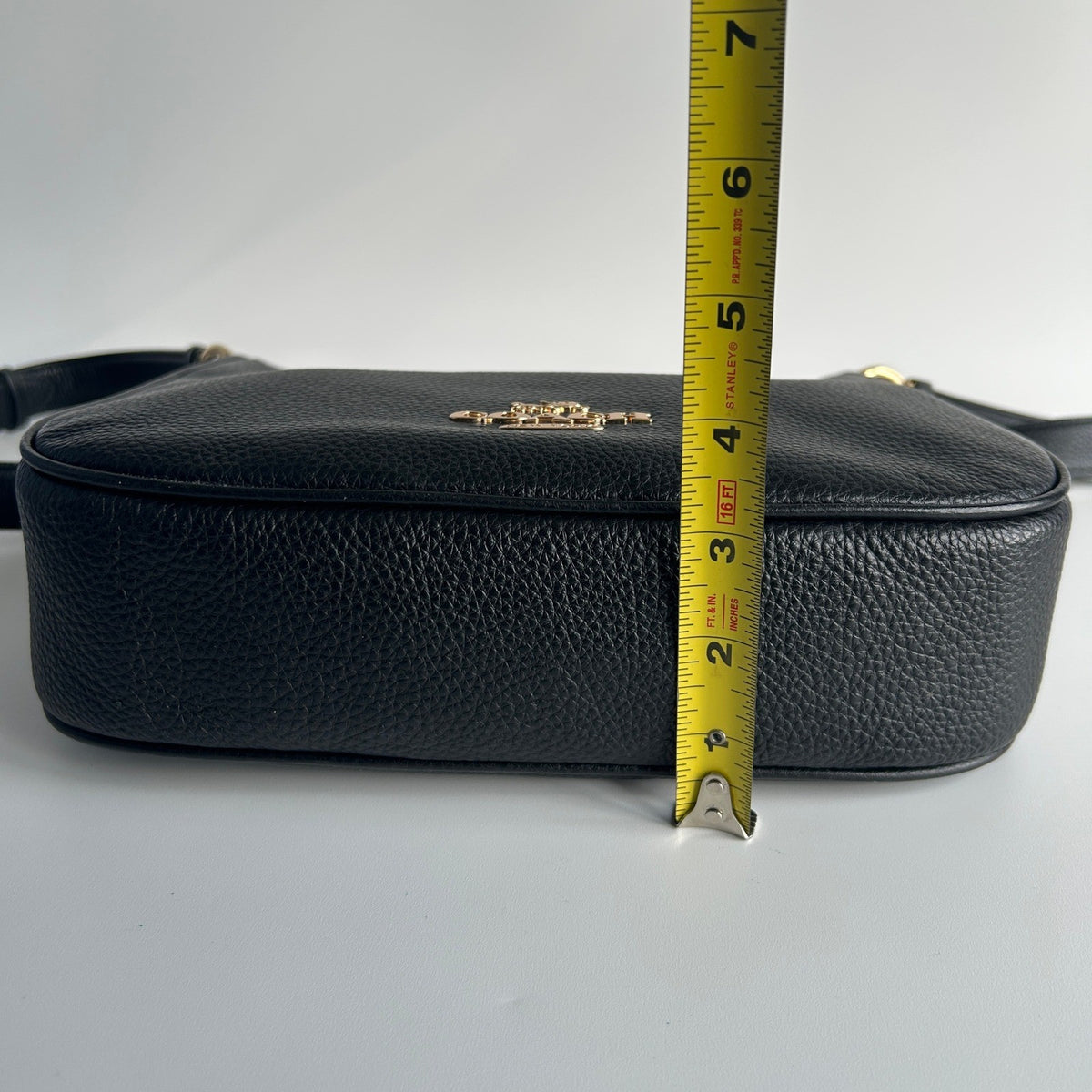 Coach Ellie File Bag Black Pebbled Leather Crossbody CU960 Excellent6
