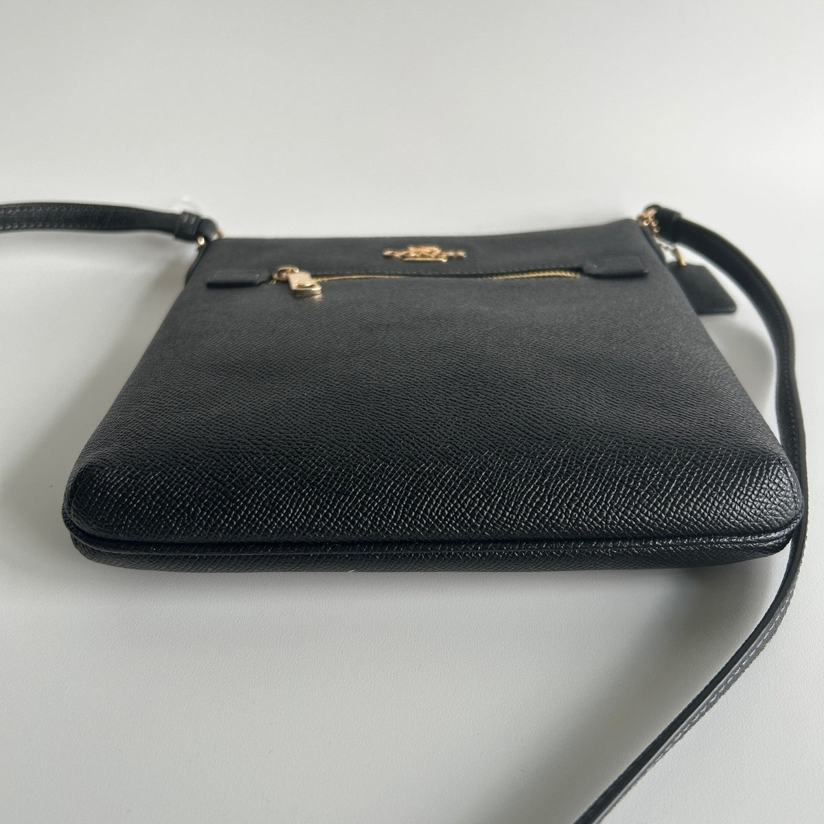 Coach Mini Rowan File Bag Black Crossgrain Leather Crossbody Excellent5