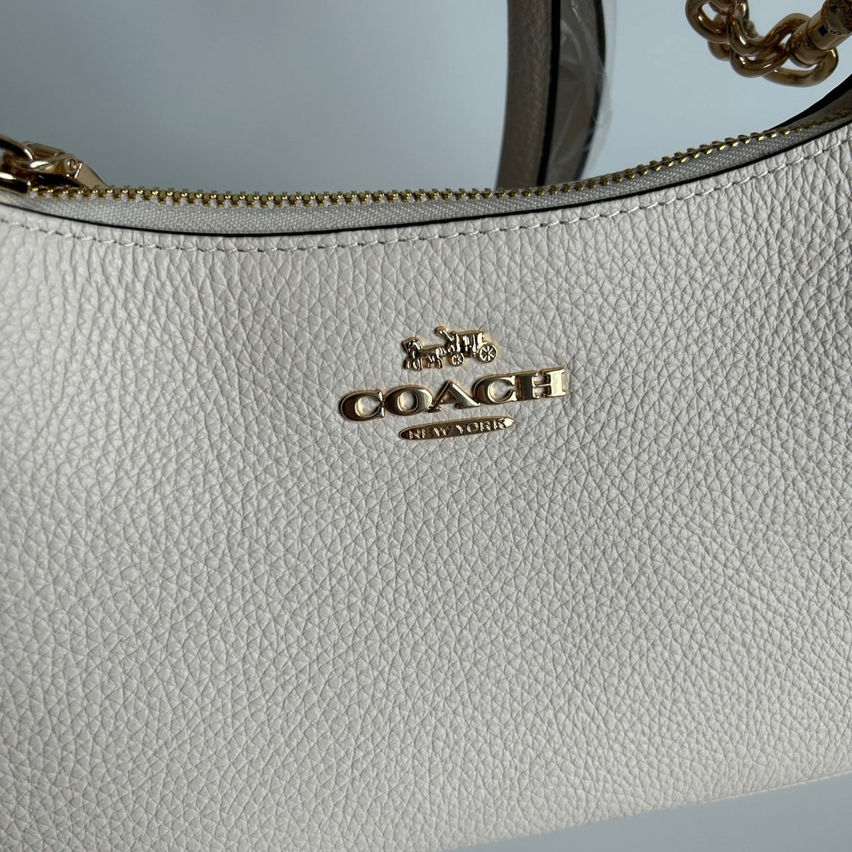 Coach Teri Chalk White Pebbled Leather Shoulder Bag CV934 Excellent6